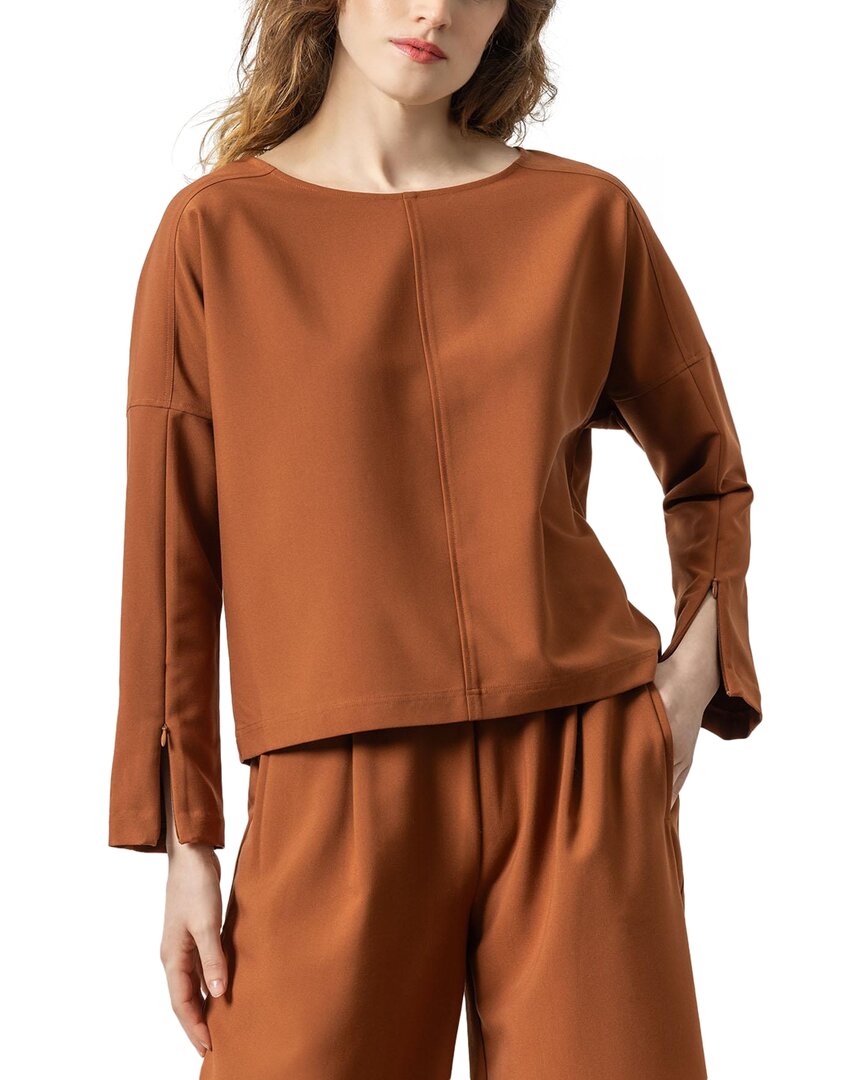 Lilla P Zip Detail Seamed Top