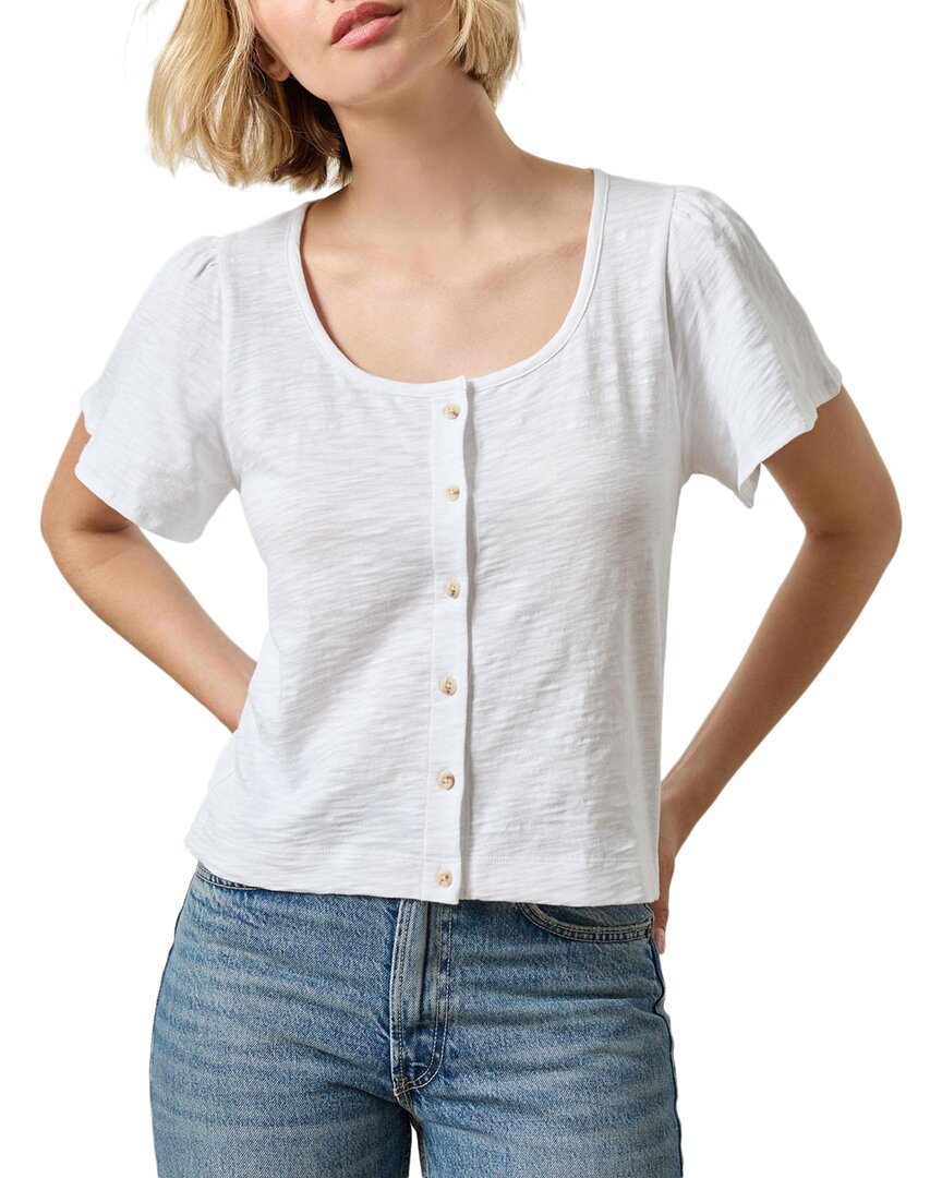 Lilla P Button Front Flutter Sleeve Shirt