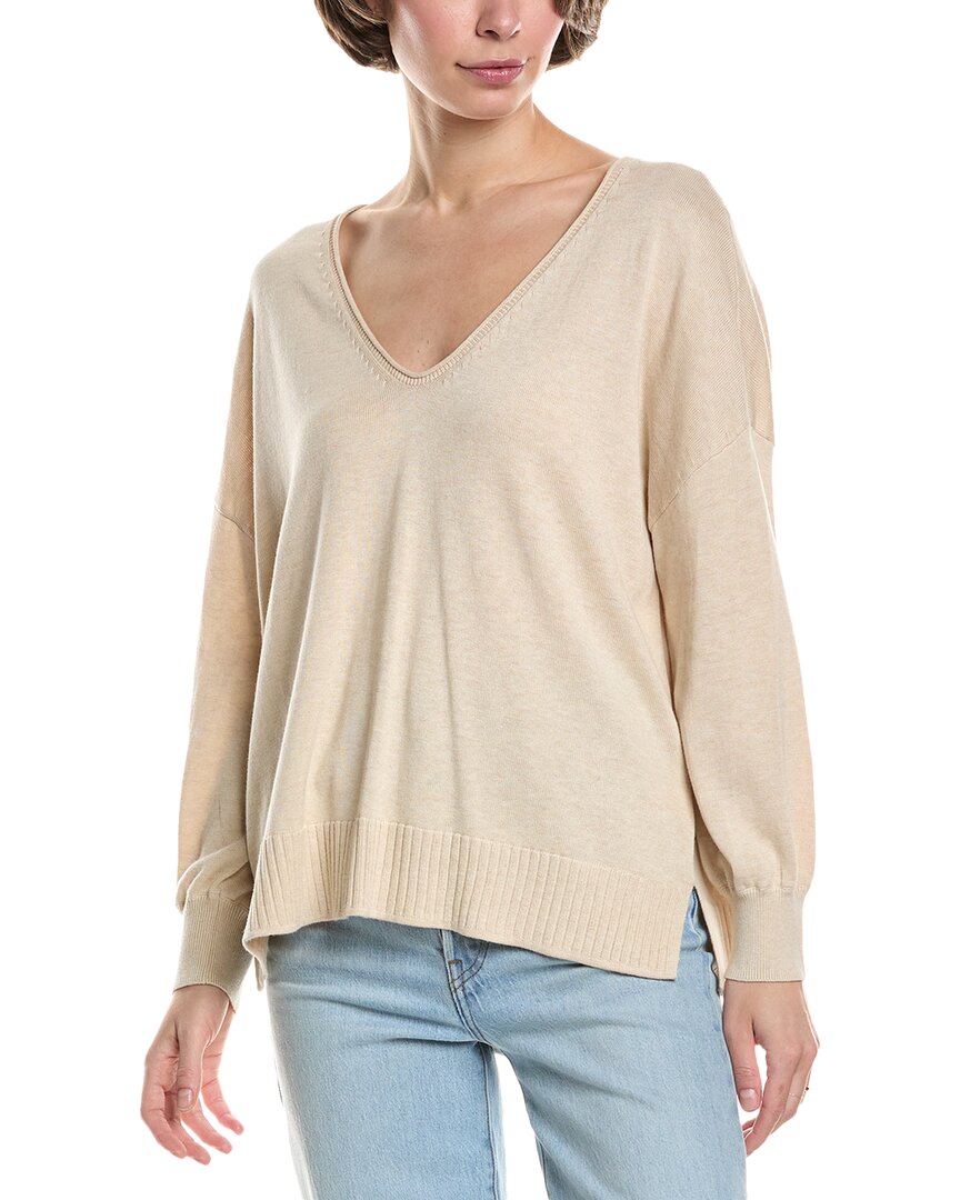 Lilla P 3/4-sleeve Drop-shoulder Sweater In Neutral | ModeSens