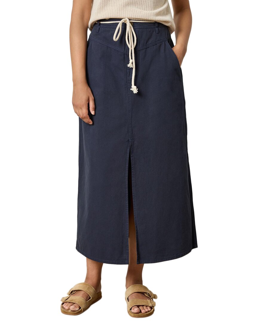 Lilla P Yoke Waist Maxi Skirt In Blue