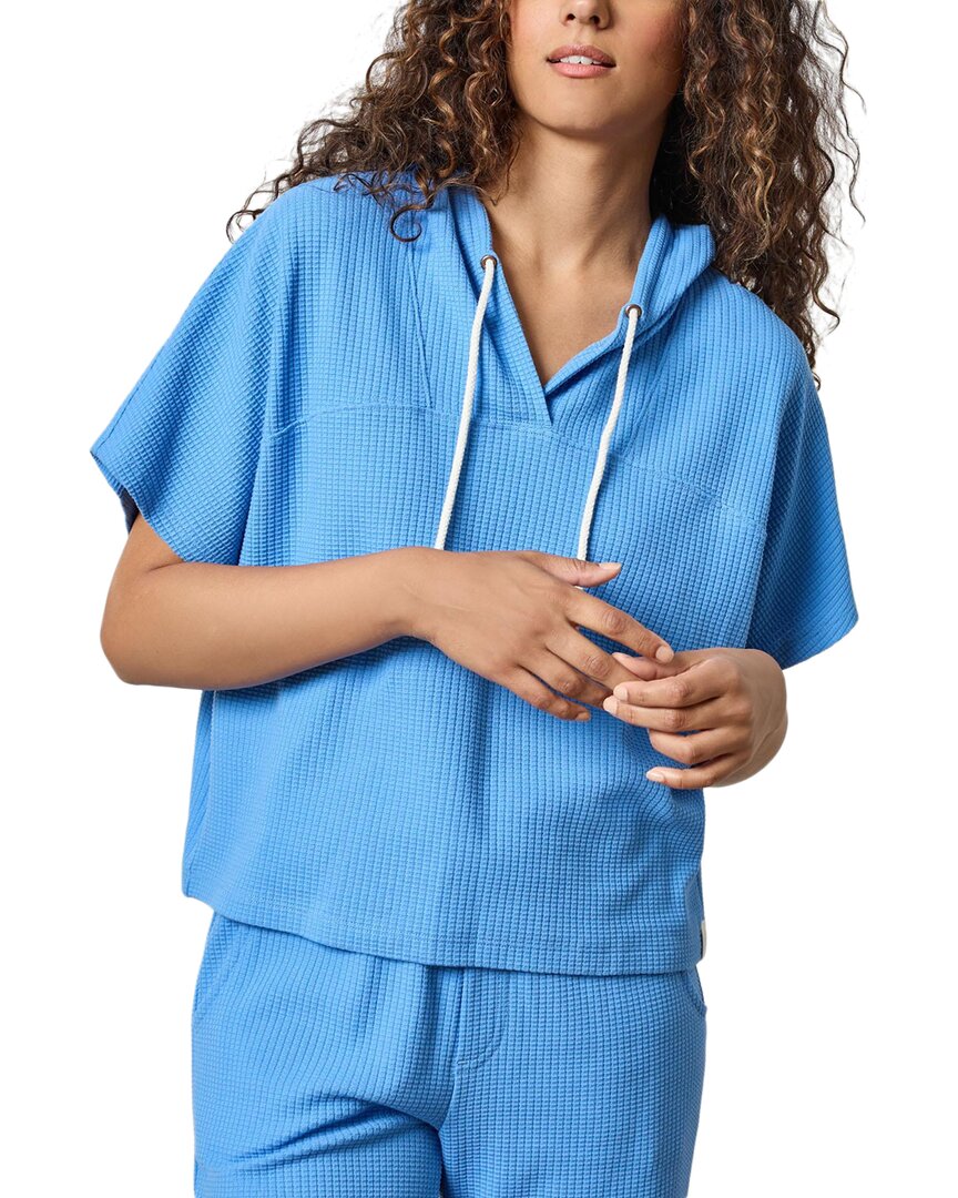 Lilla P Hoodie Poncho In Bluejay In Blue
