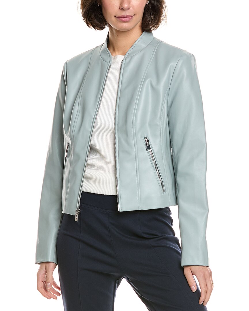 Via Spiga Vegan Leather Scuba Jacket In Jo7-dove Grey