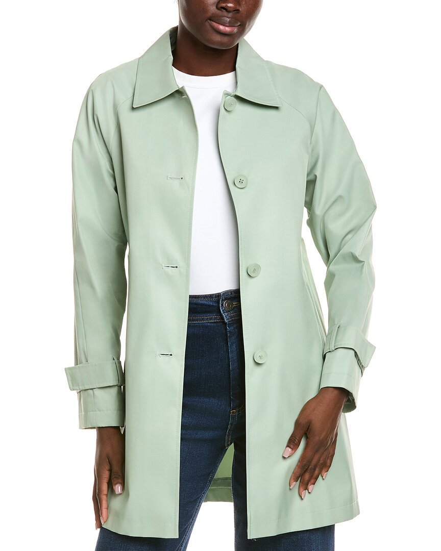 Via Spiga Balmacain Water Repellent Cotton Blend Coat In Green