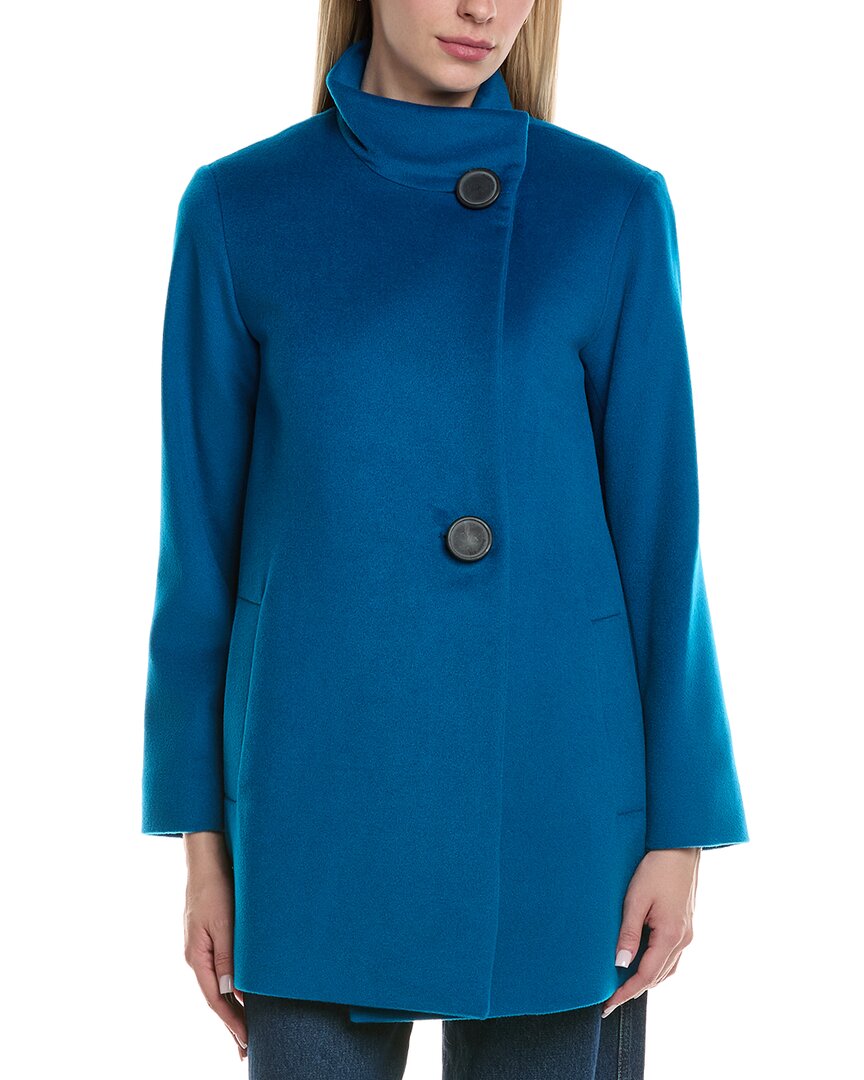 Fleurette Wool-blend Coat In Blue