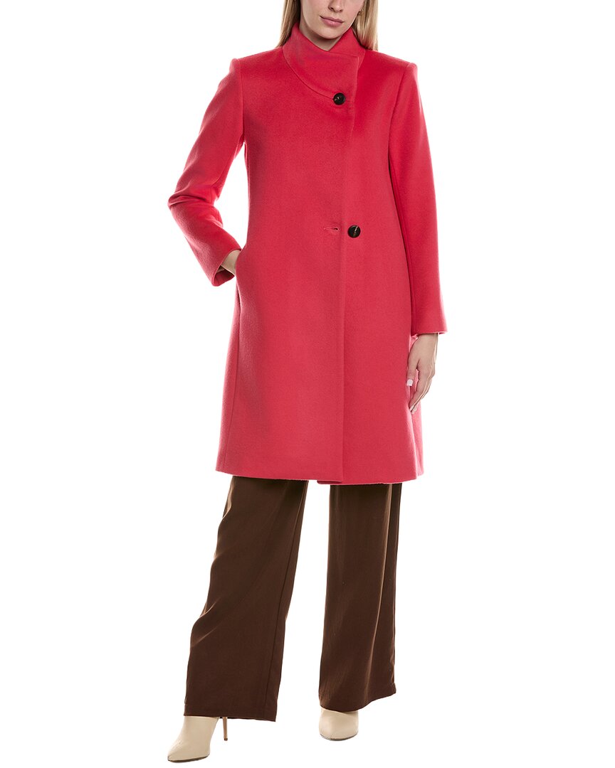 Fleurette Medium Wool Coat In Hibiscus