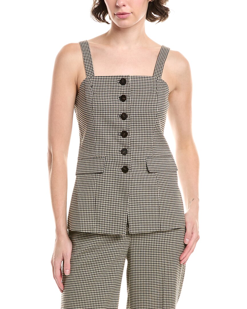 Anne Klein Houndstooth Vest In Gray