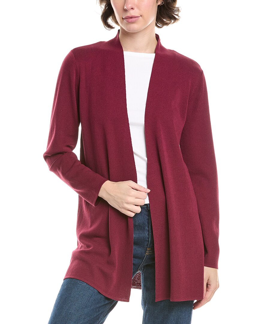 Anne Klein Plus Size Napa Kissing-front Cardigan Sweater In Burgundy