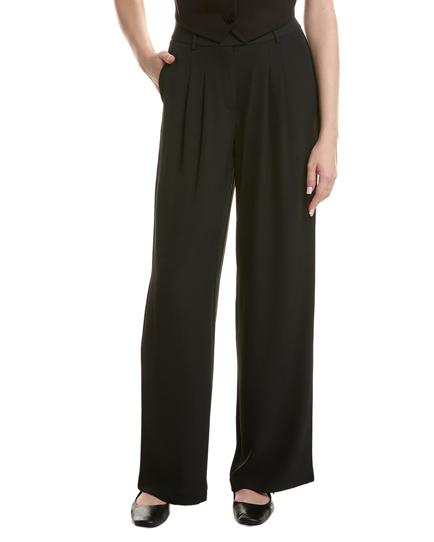 Laundry By Shelli Segal Extended Tab Pleated Pant In Black