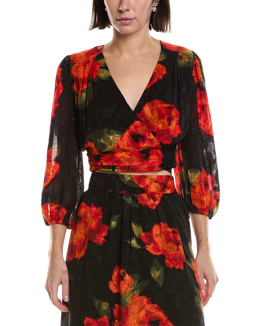 Laundry By Shelli Segal Jacquard Blouse In Red