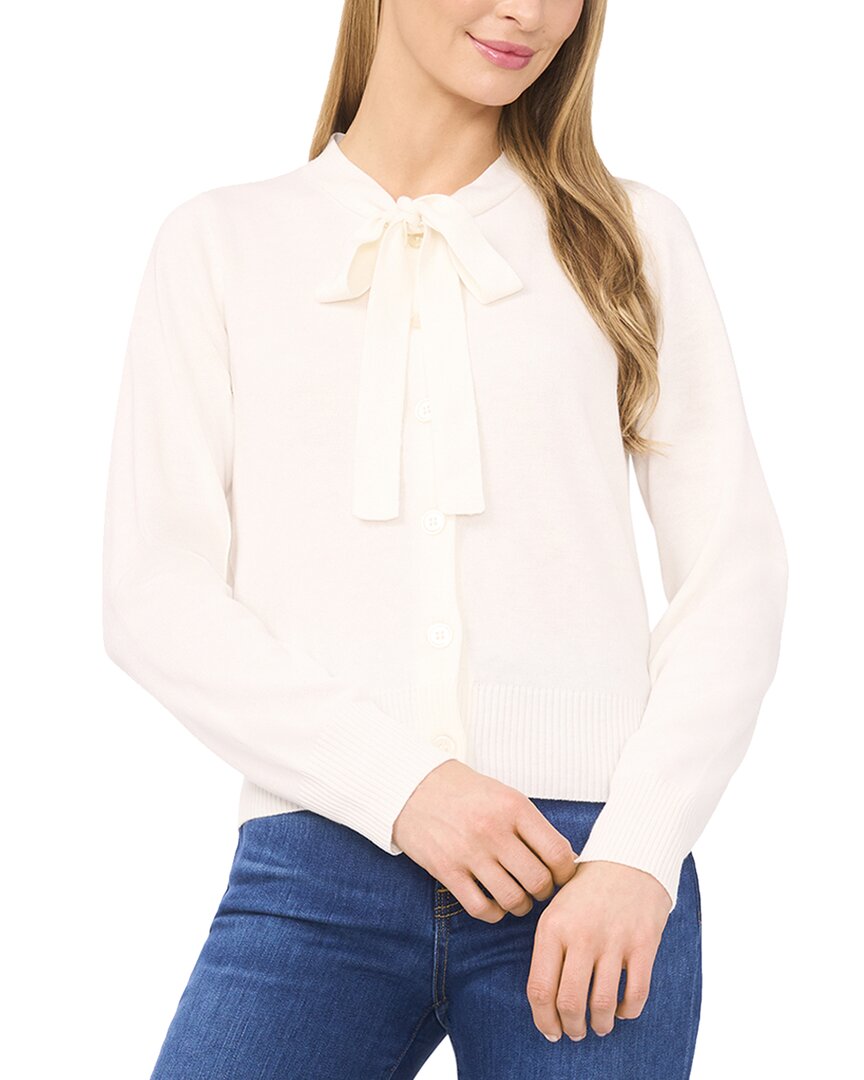 Cece Regular Fit Wool-blend Cardigan In White