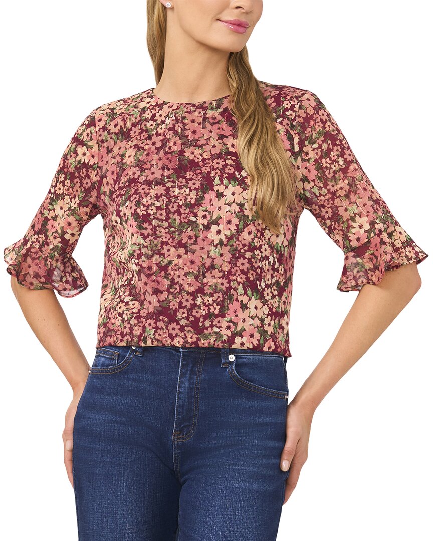 Cece Ruff Cuff Blouse In Multi