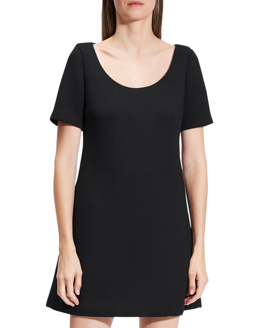Theory Scuba Scoop Neck A Line Mini Dress