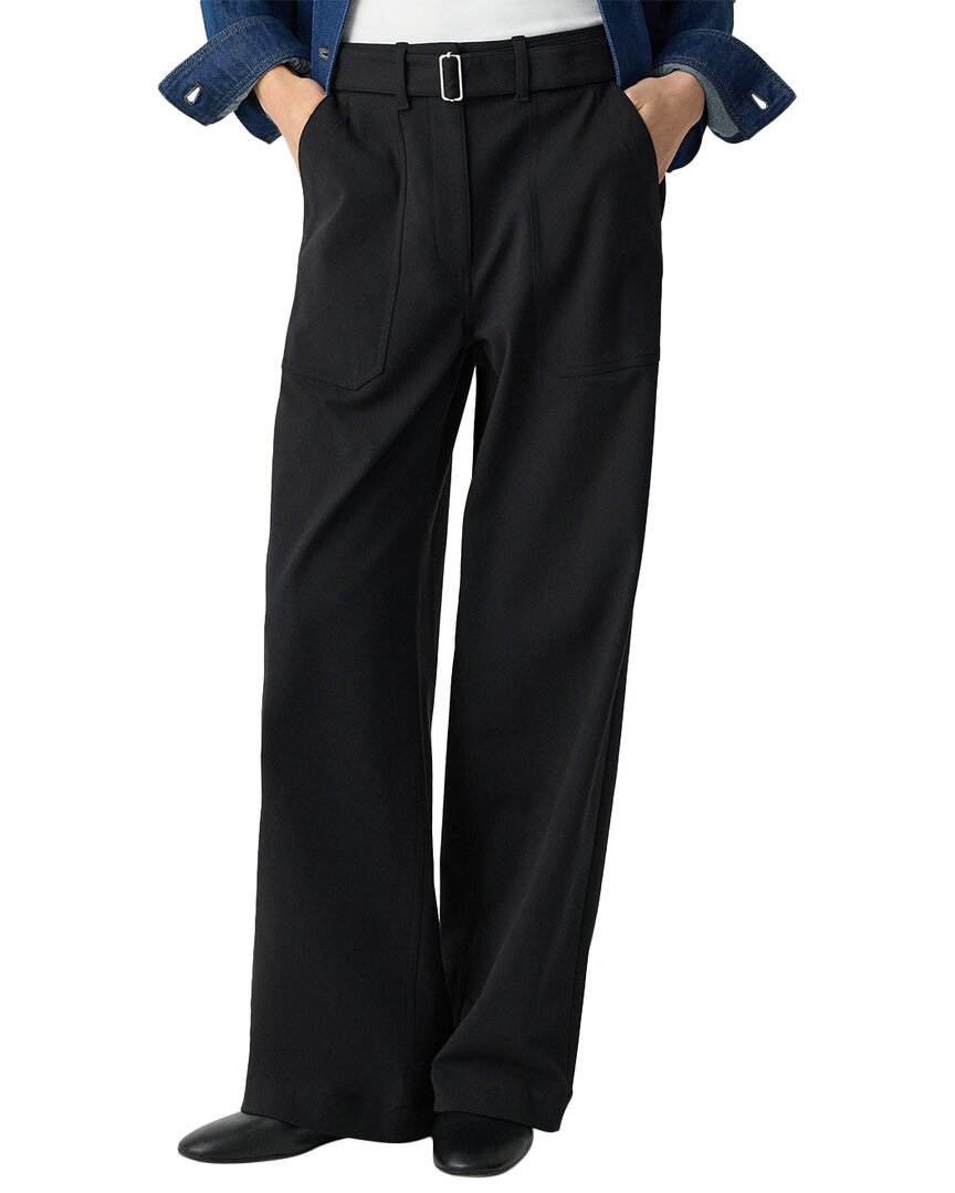 Theory Wide Leg Utility Pant In Black