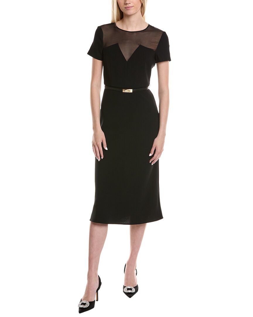 Max Mara Studio Asturie Abito Inserto Tulle In Black