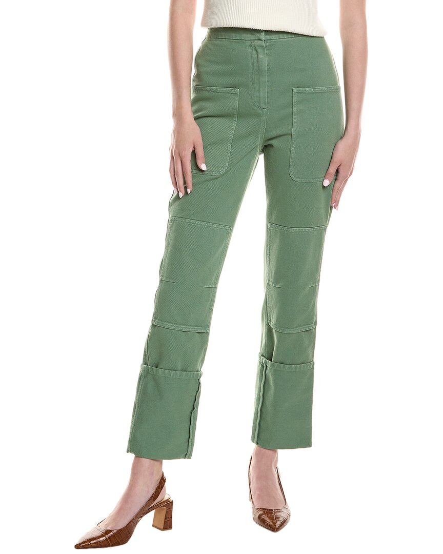 Max Mara Green Denim Facella Jeans In Green
