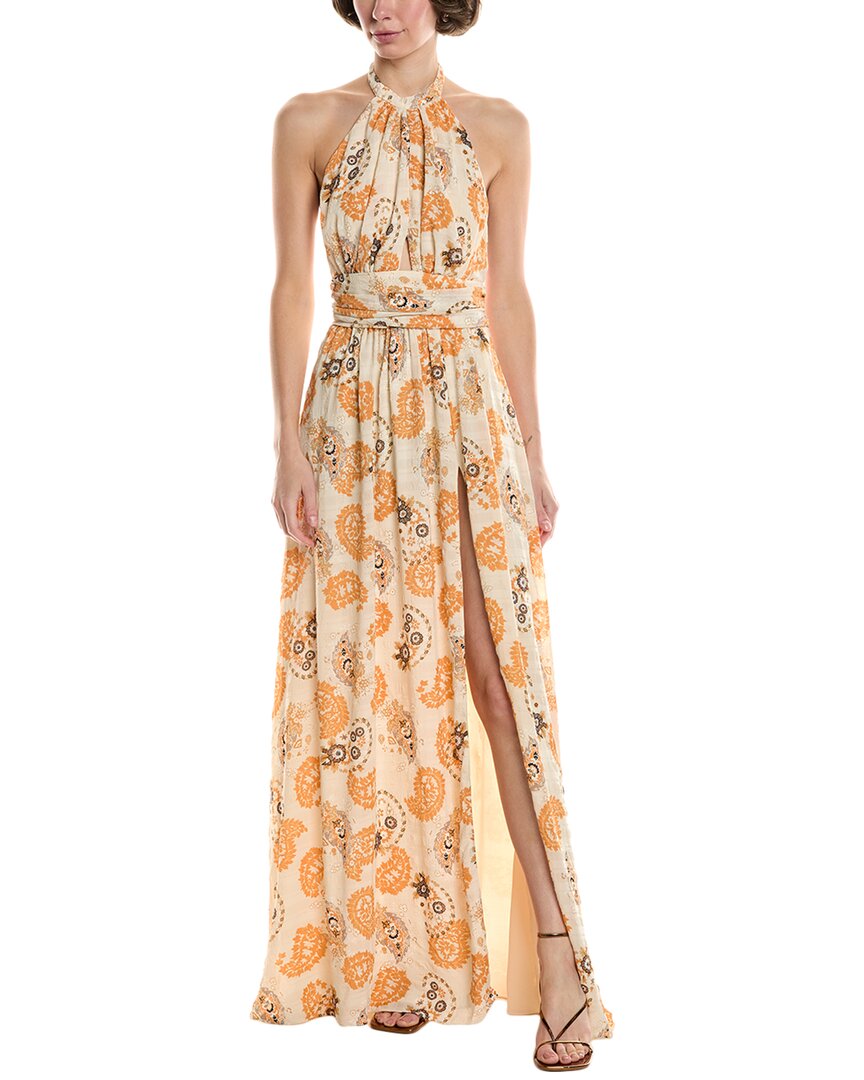 Marion Puckered Halter Maxi Dress