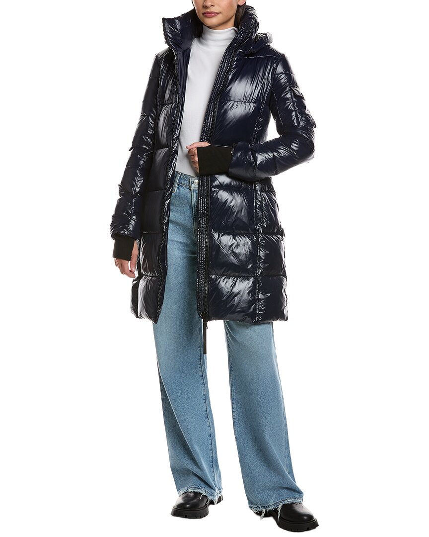 S13 Gloss Mulberry Coat In Blue