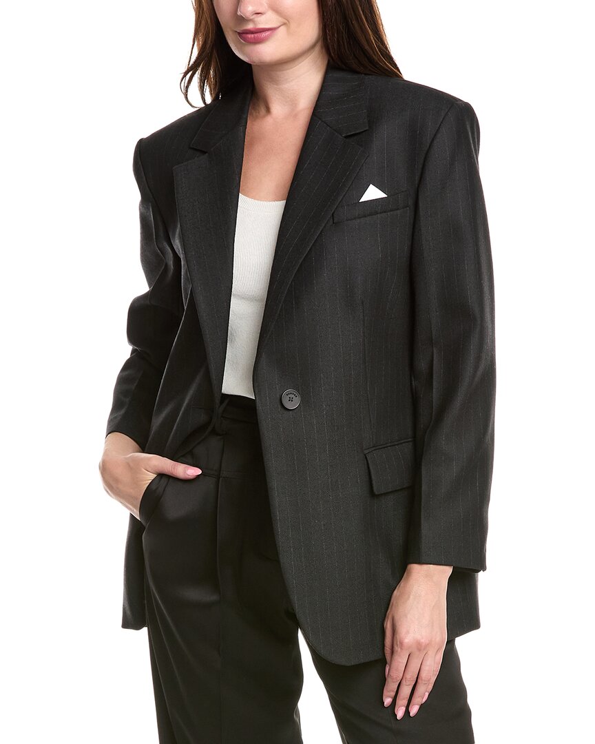 Sandro Wool-blend Blazer In Black
