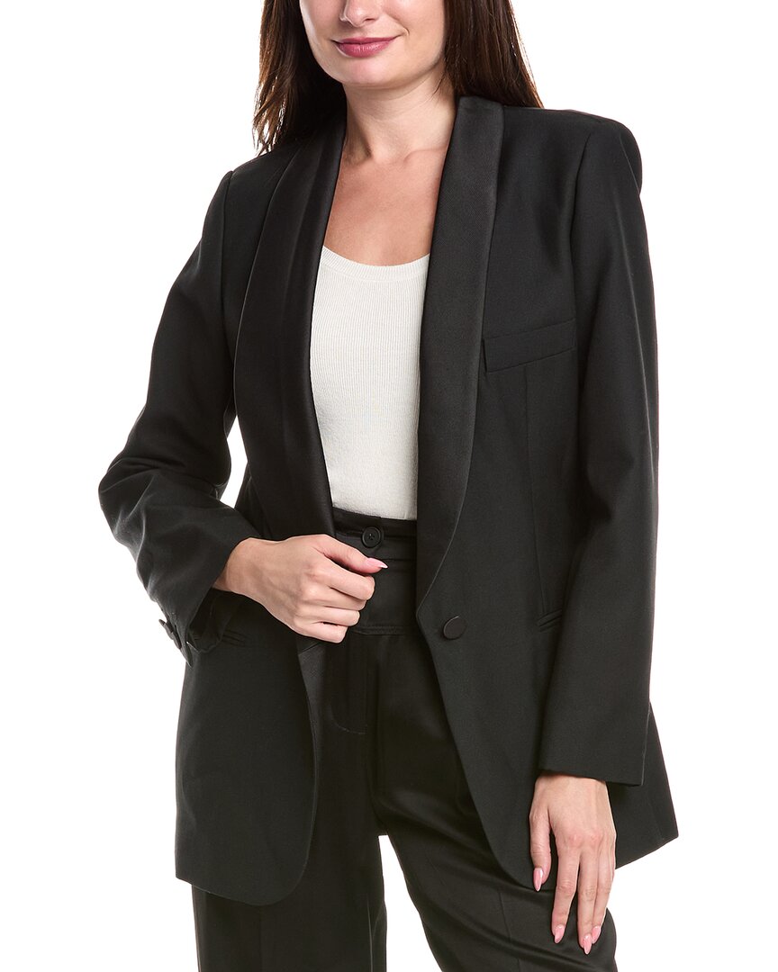 Sandro Wool-blend Blazer In Black
