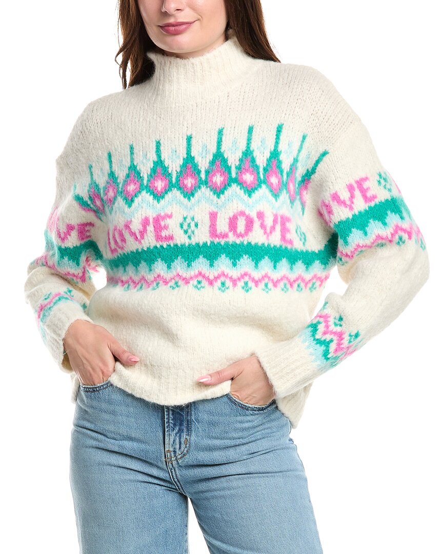 Sandro Alpaca & Wool-blend Mock Neck Sweater In White