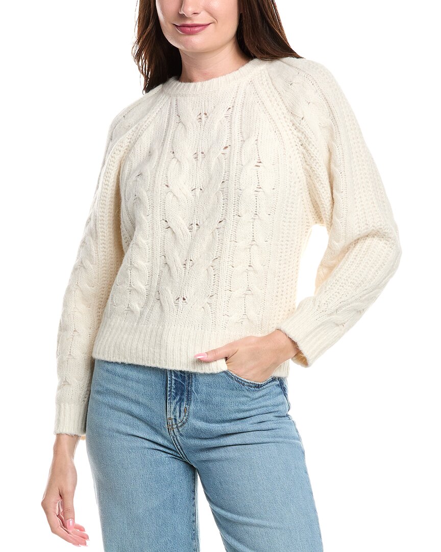 Maje Wool-blend Sweater In White