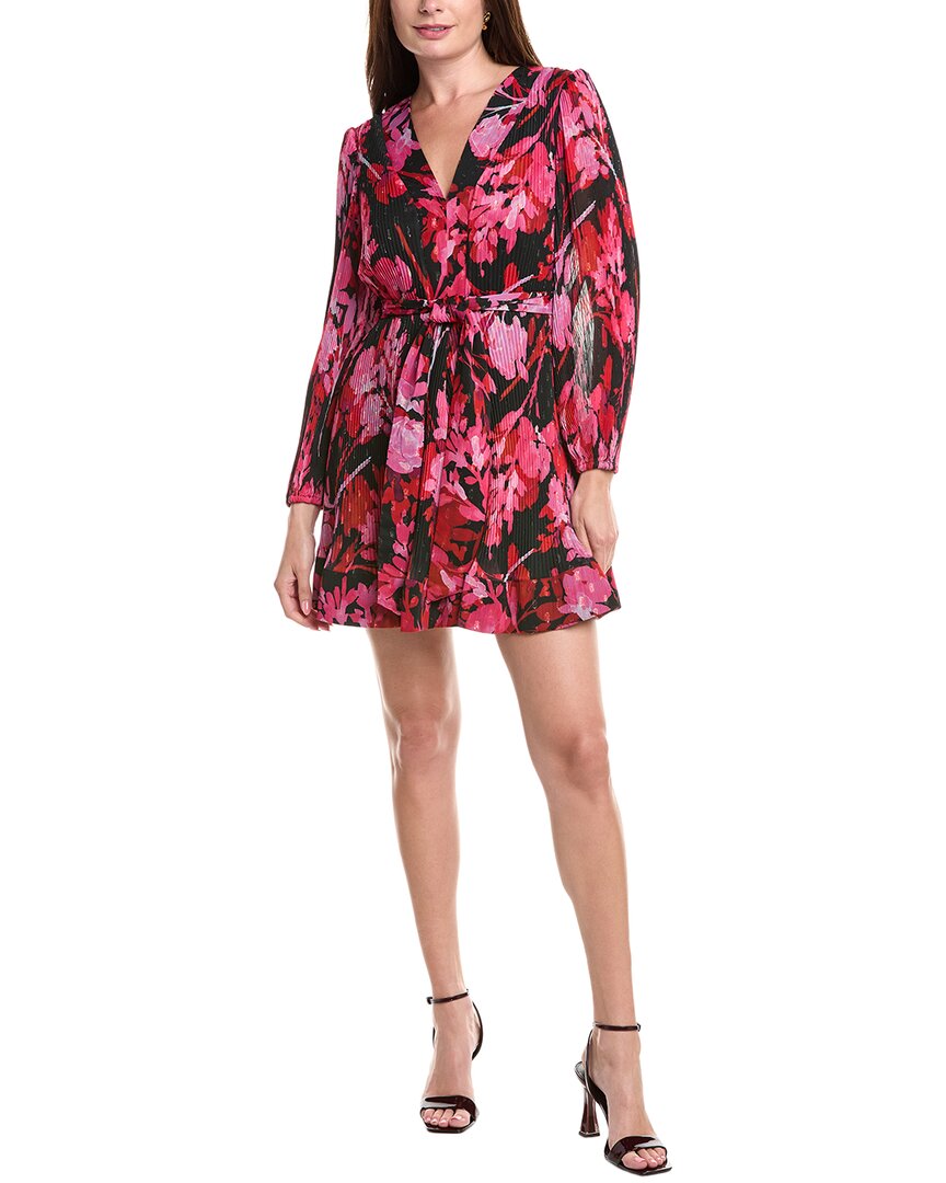 Milly Liv Pleated Mini Dress In Pink