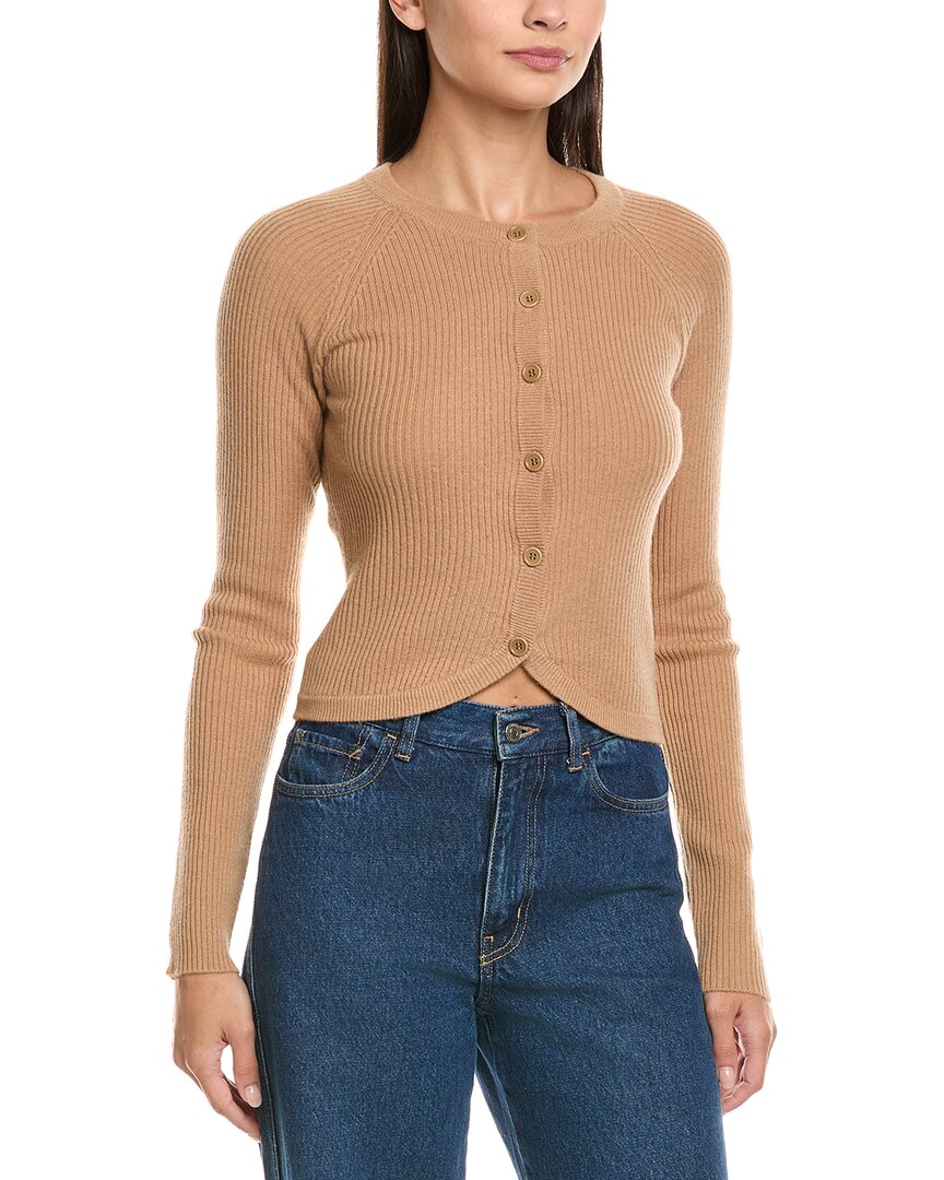 Naadam Wool & Cashmere-blend Cardigan In Brown