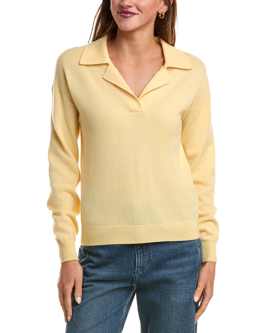 Naadam Wool & Cashmere-blend Polo Sweater In Yellow