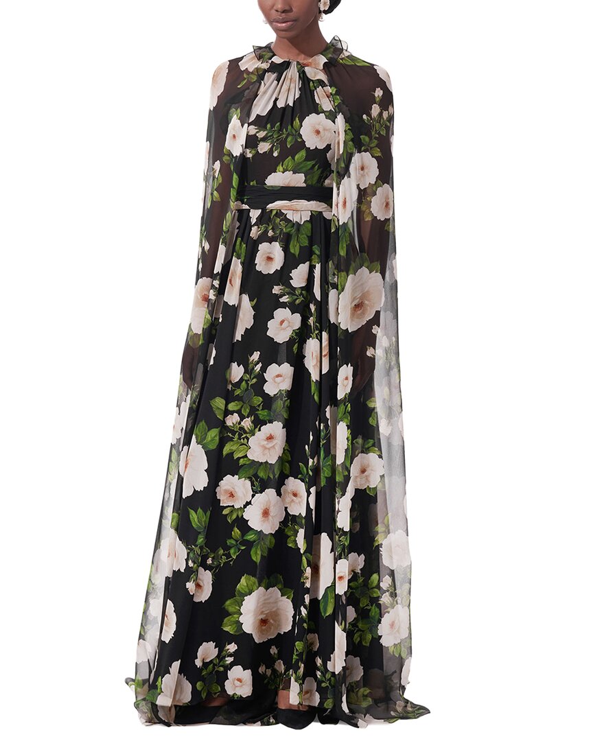 Carolina Herrera Halter Neck Bias Gown With Detachable Cape