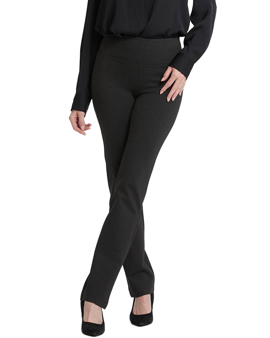 Nydj Pull On Charcoal Heather Straight Leg Jean In Black