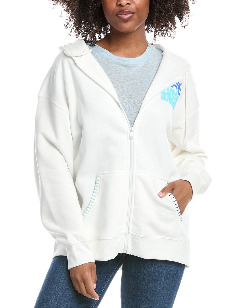 Vintage Havana Puff Print Zip Hoodie In White