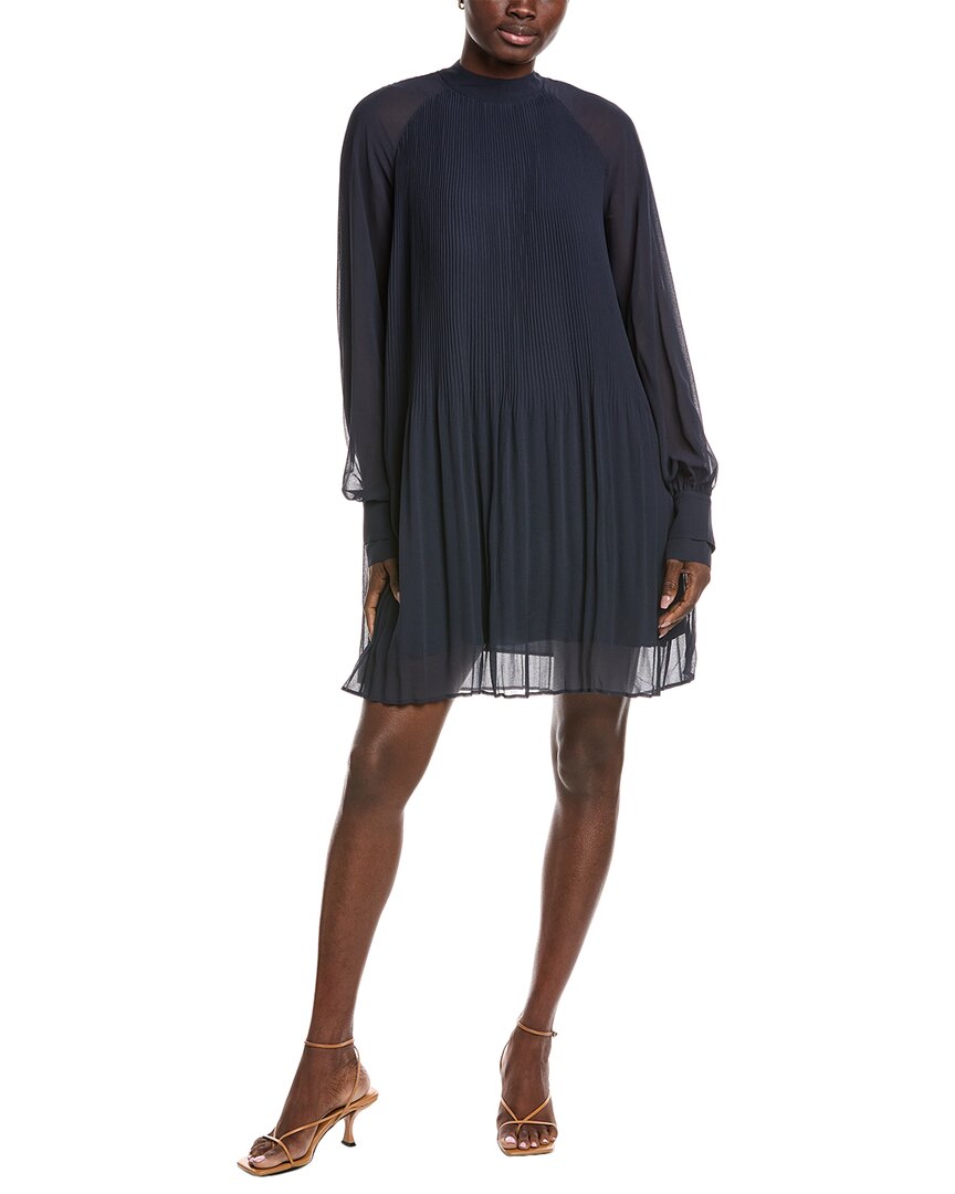 Hugo Boss Boss Dolumi Long Sleeve Shift Dress In Blue