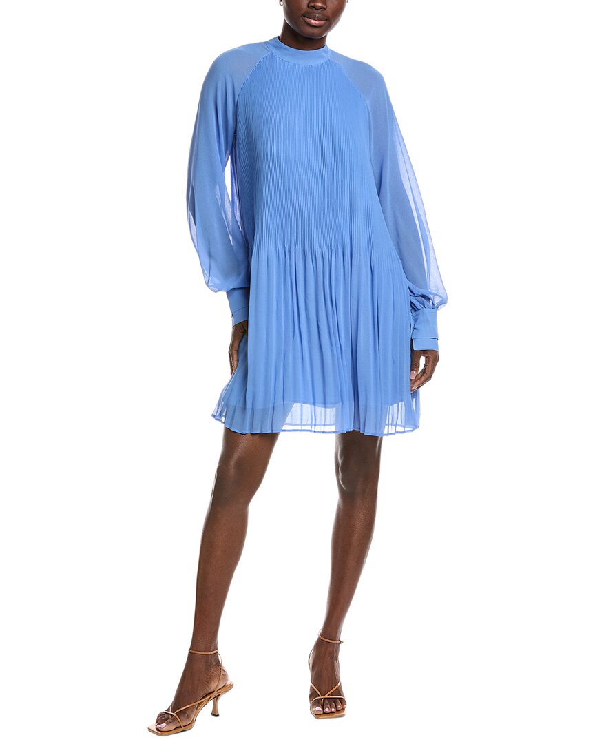 Hugo Boss Boss Dolumi Long Sleeve Shift Dress In Blue