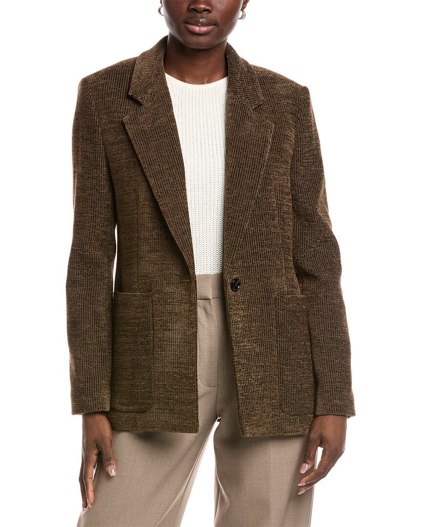 Hugo Boss Wool-blend Blazer In Brown