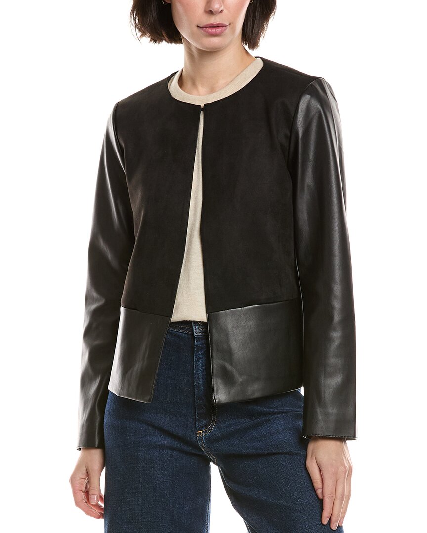 Vince Camuto Collarless Jacket In Black