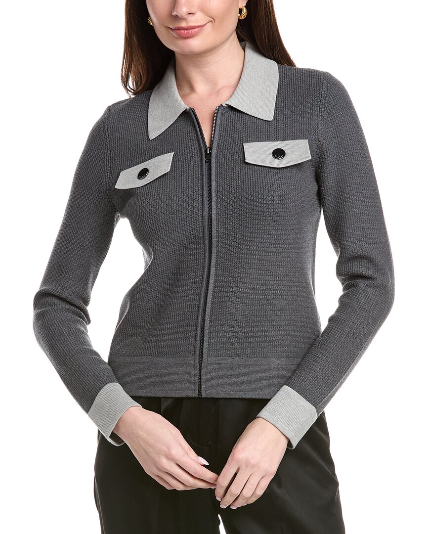 ST JOHN ST. JOHN ZIP FRONT COLLARED JACKET