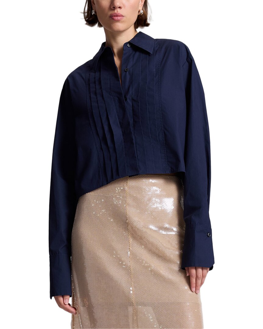 A.l.c Cam Cropped Tux Top In Navy Blue