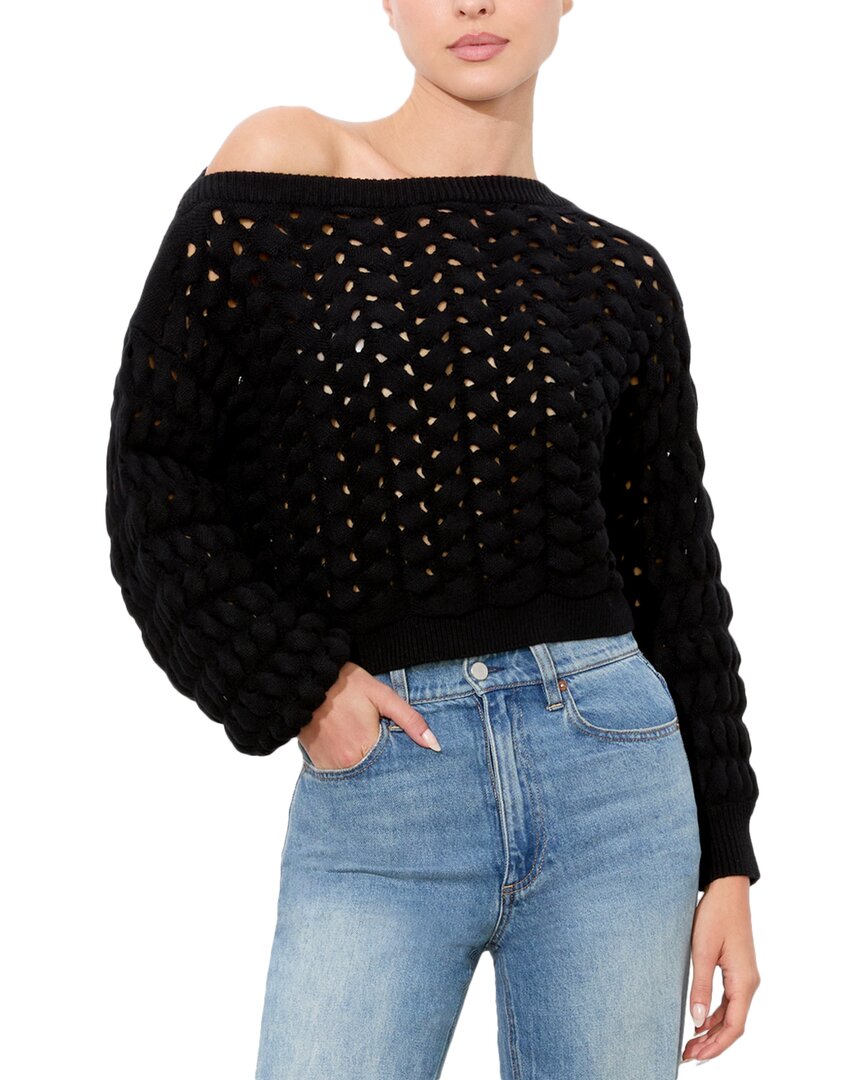 Alice And Olivia Alice + Olivia Allene Wool-blend Sweater In Black