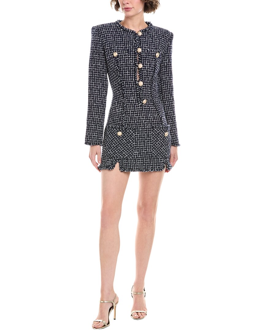 Ronny Kobo Gisele Tweed Mini Dress In Black