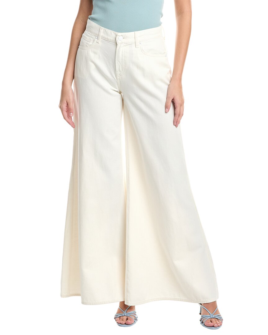 7 For All Mankind Willow Linen-blend Ostuni Palazzo Wide Jean In White