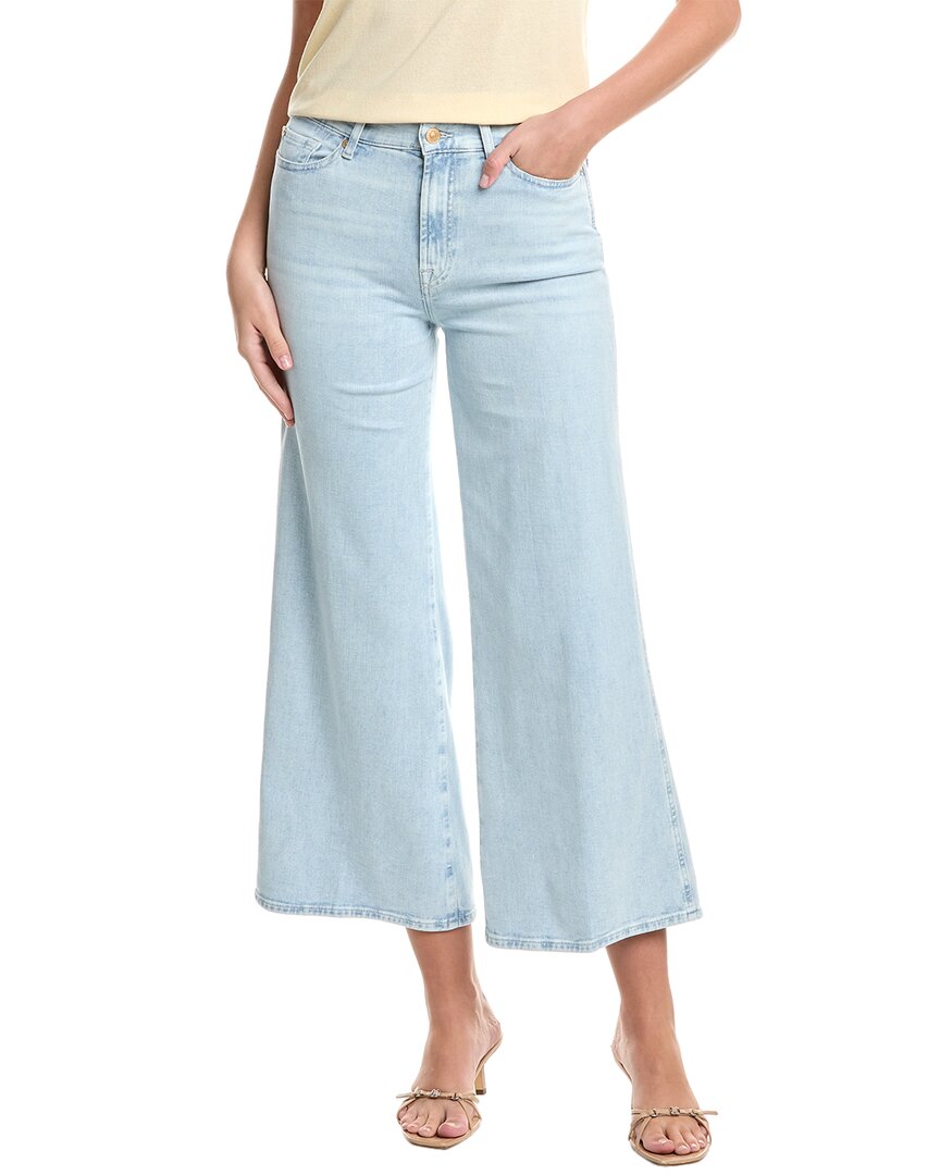 7 For All Mankind Left Hand Cropped Lotta Malibu Sky Wide Leg Jean In Blue