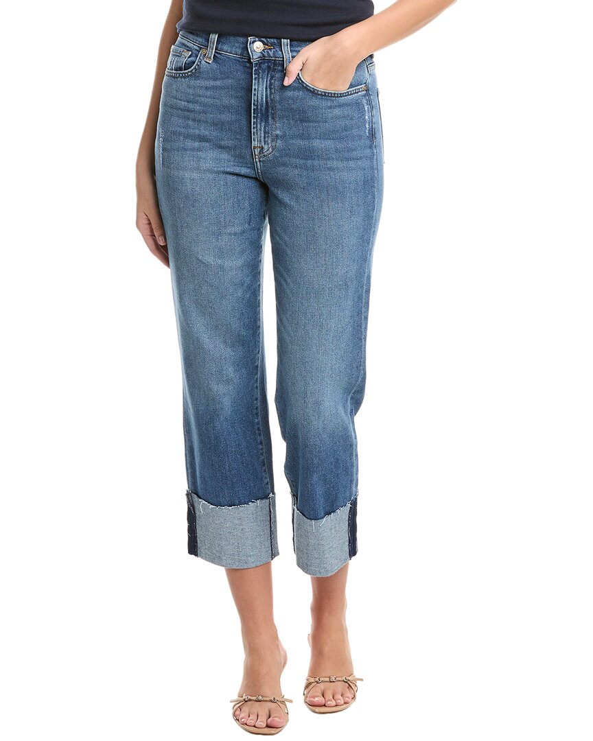 7 For All Mankind Logan High-rise Cropped Slim Jeans In Blue