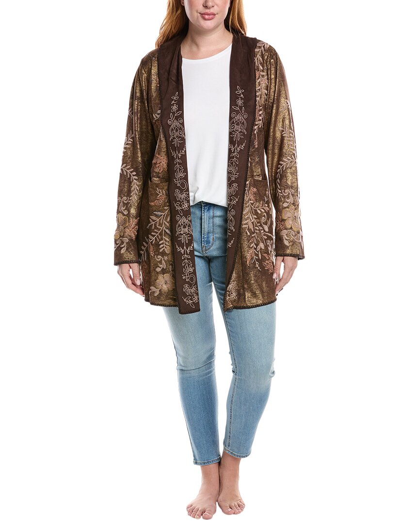 Johnny Was Biya A-line Metallic Sweater In Brown