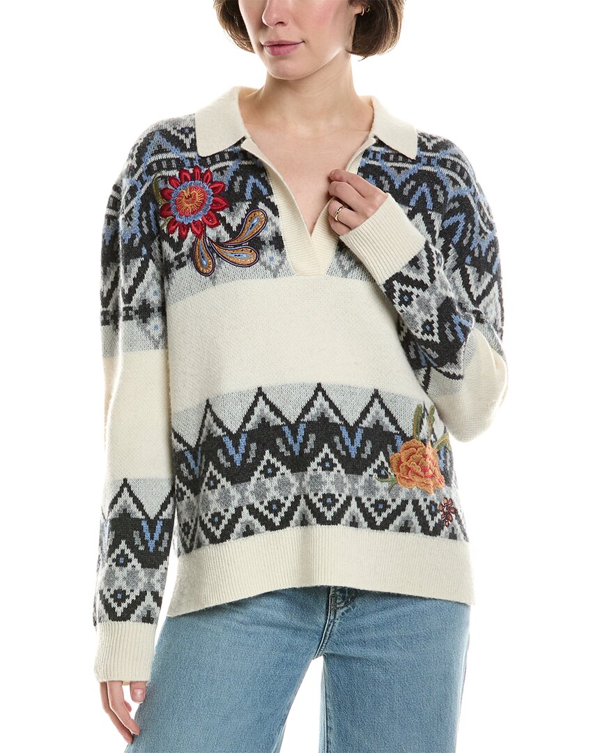 Johnny Was The Fairisle Polo Wool & Cashmere-blend Sweater In Neutral