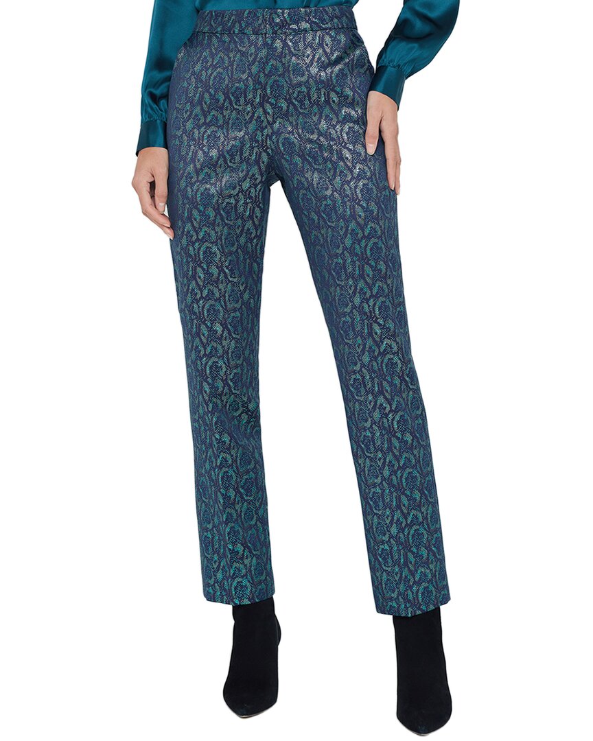 L Agence L'agence Rebel Metallic Print Pants In Blue