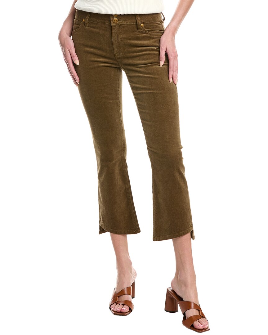 Cabi Baby Corduroy High-low Olive Crop Jean In Brown