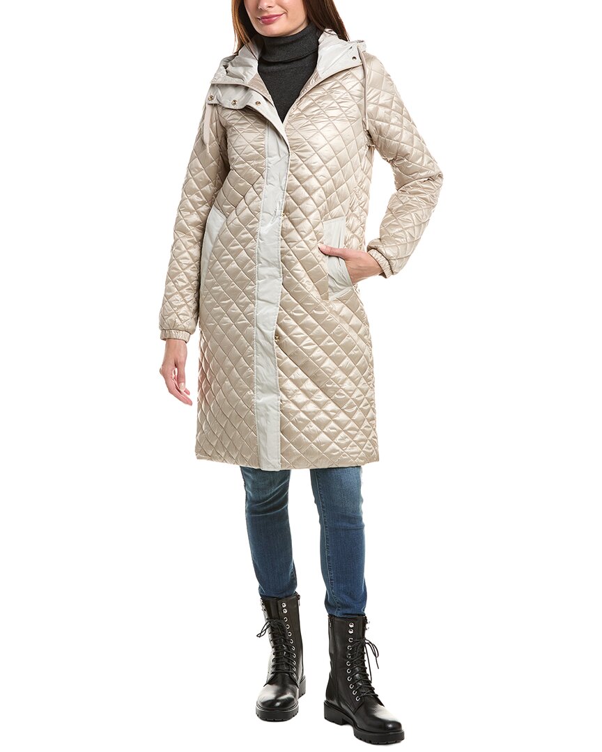 Pajar Diamond Quilted Coat In Neutral