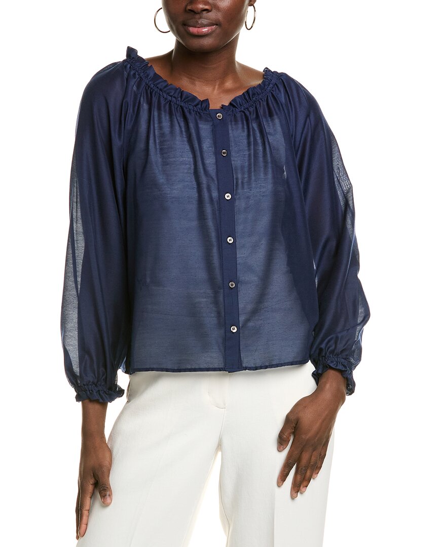 Vince Camuto Off-the-shoulder Blouse In Blue