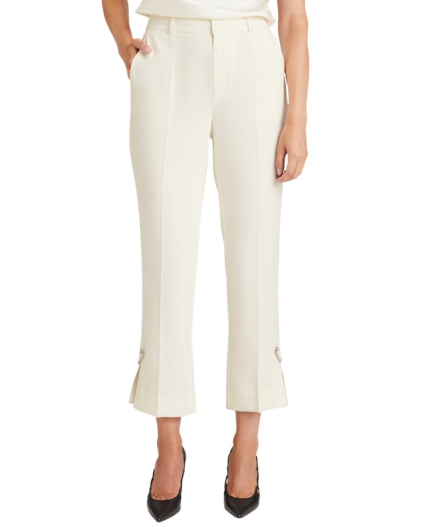 Cinq À Sept Rhinestone Pin Cropped Kerry Pants In Ivory