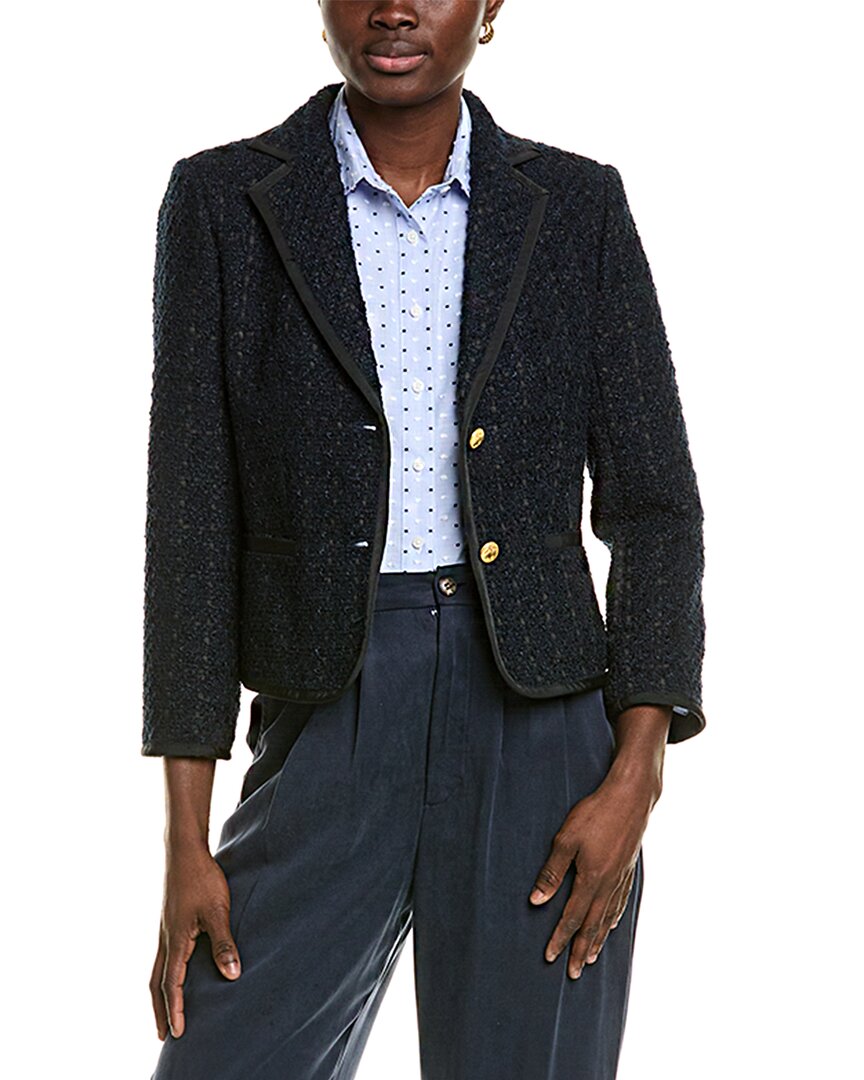 Brooks Brothers Boucle Blazer In Black